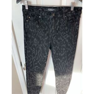 Liverpool animal print black jeans size 8/29
